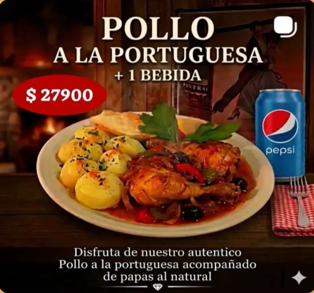 Pollo a la portuguesa con bebida por $27900, imagen 1