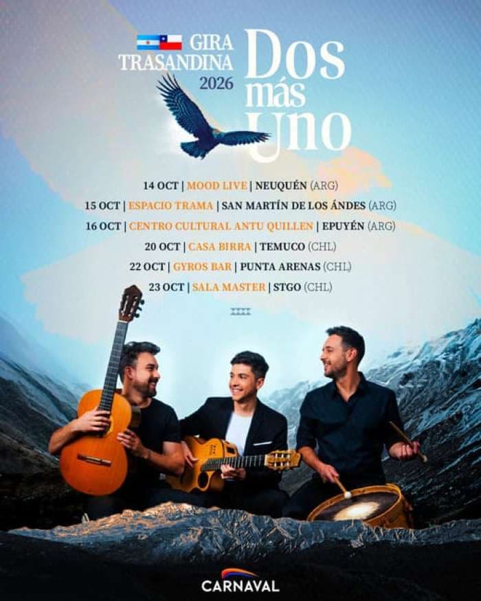 Dos Más Uno presenta su Gira Trasandina 2026 en Espacio Trama, imagen 1