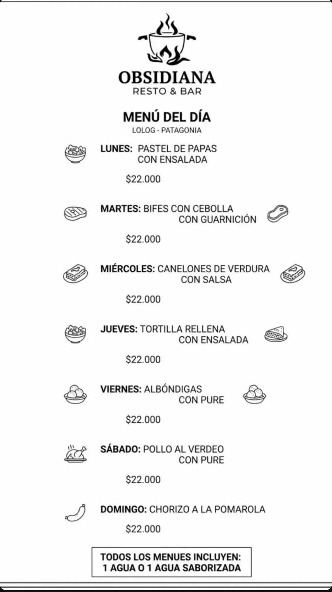 Menú semanal de OBSDIANA Resto & Bar en Lolog, imagen 1