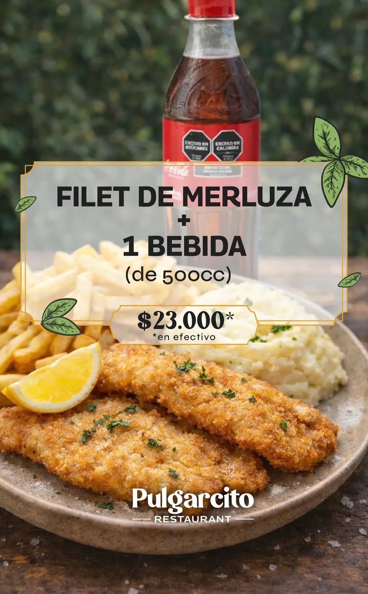 Filet de merluza con bebida por $23.000, imagen 1