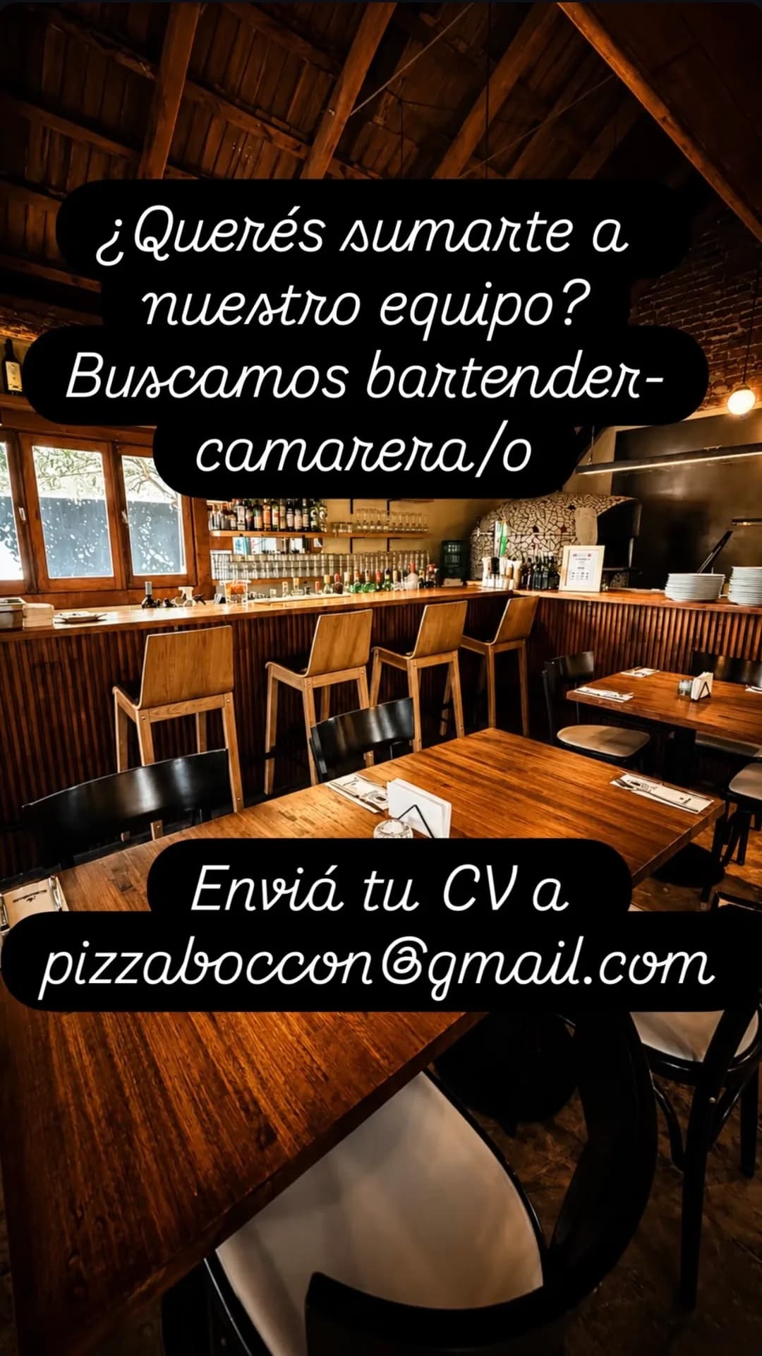 Boccon Pizza busca bartender-camarera/o, imagen 1