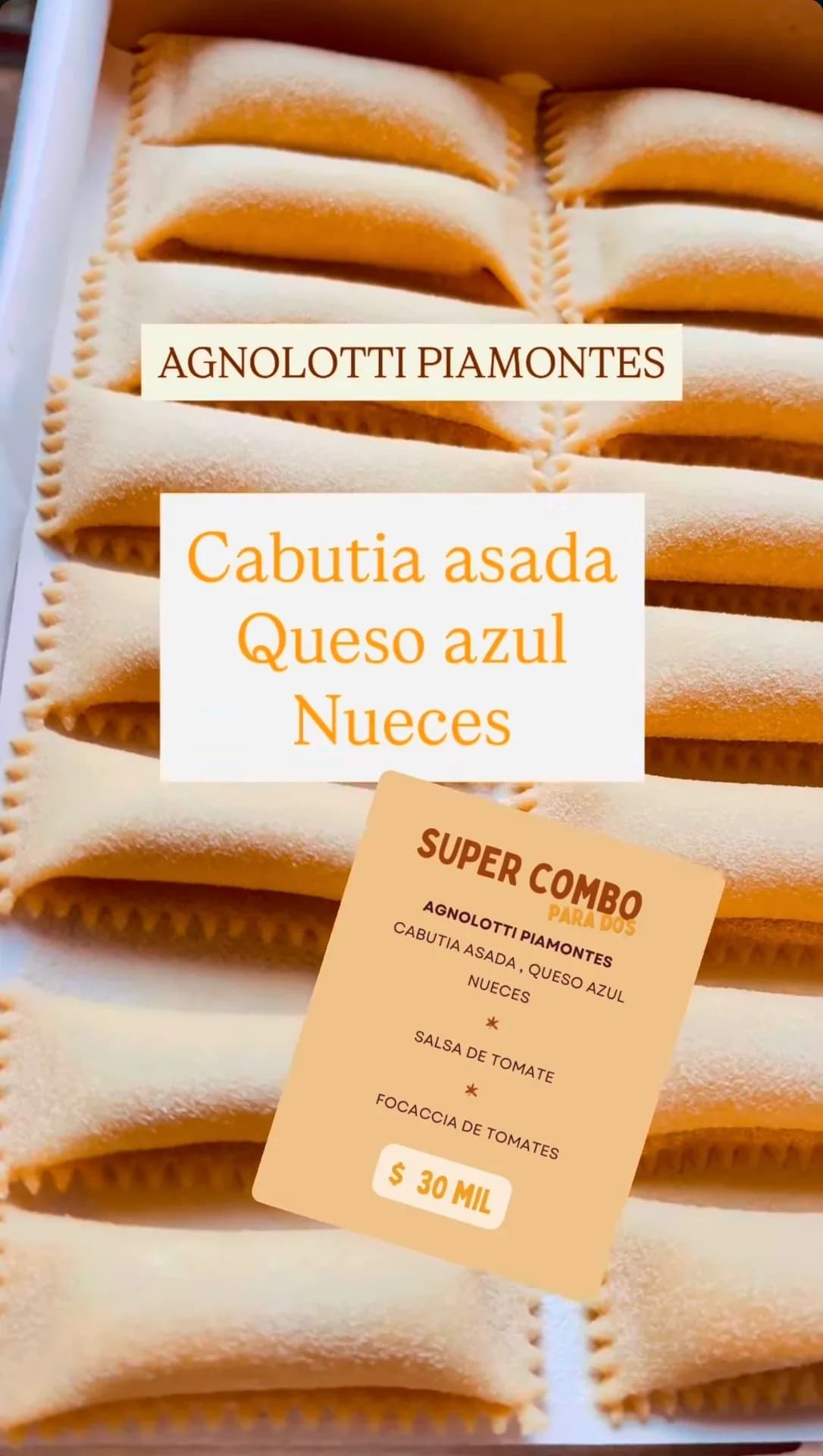 Super combo de agnolotti piamontes para dos por $30mil, imagen 1