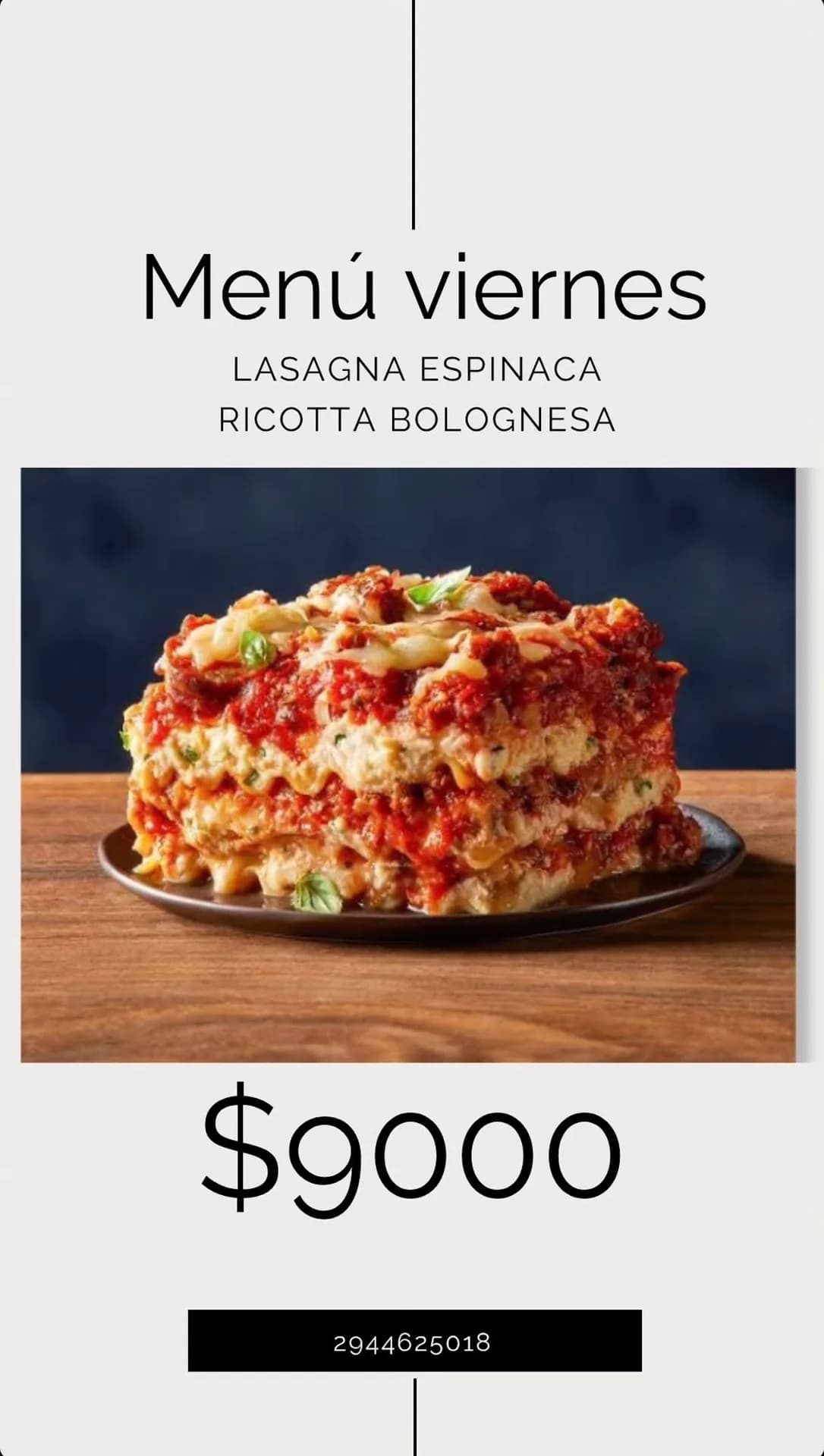 Lasagna de espinaca con ricotta y boloñesa a $9000, imagen 1