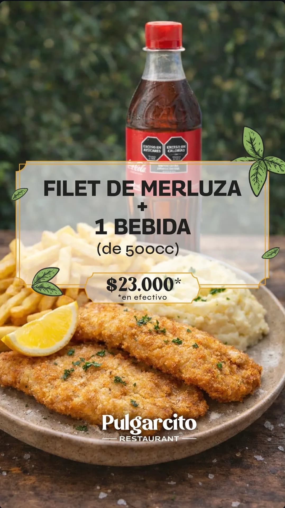 Filet de merluza con bebida por $23.000, imagen 1