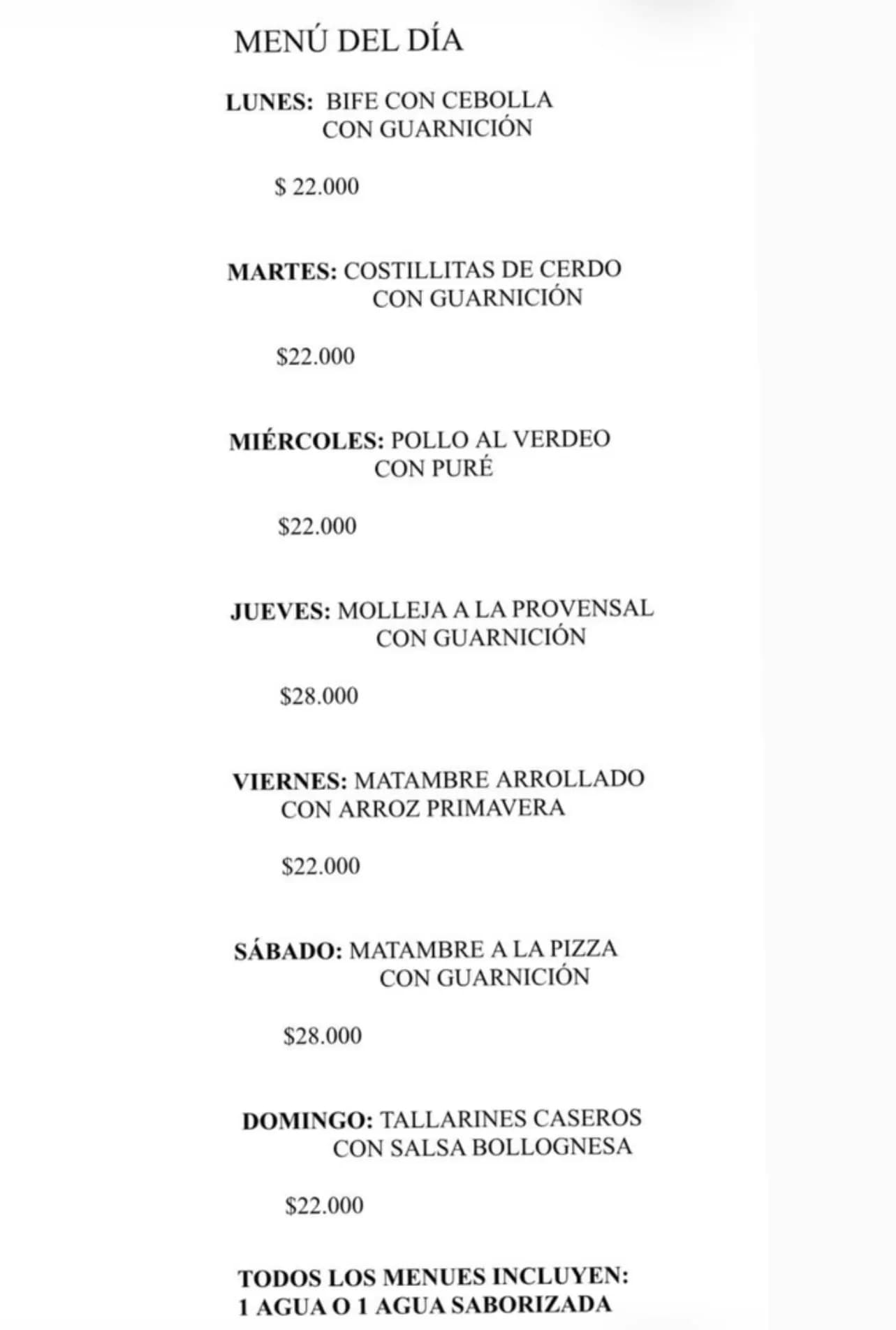 Menú del día con platos caseros de lunes a domingo, imagen 1