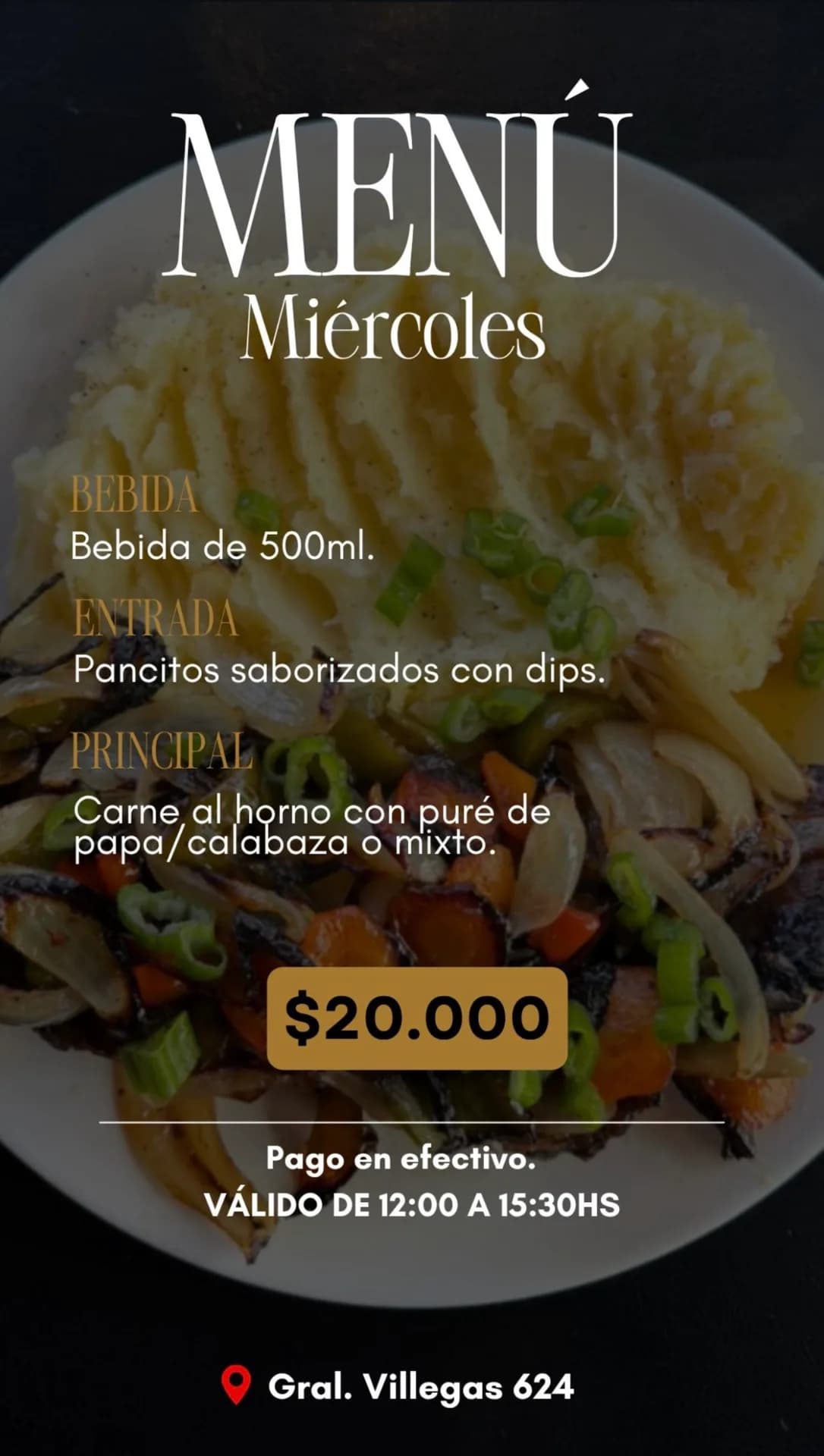 Menú Miércoles: carne al horno por $20.000, imagen 1