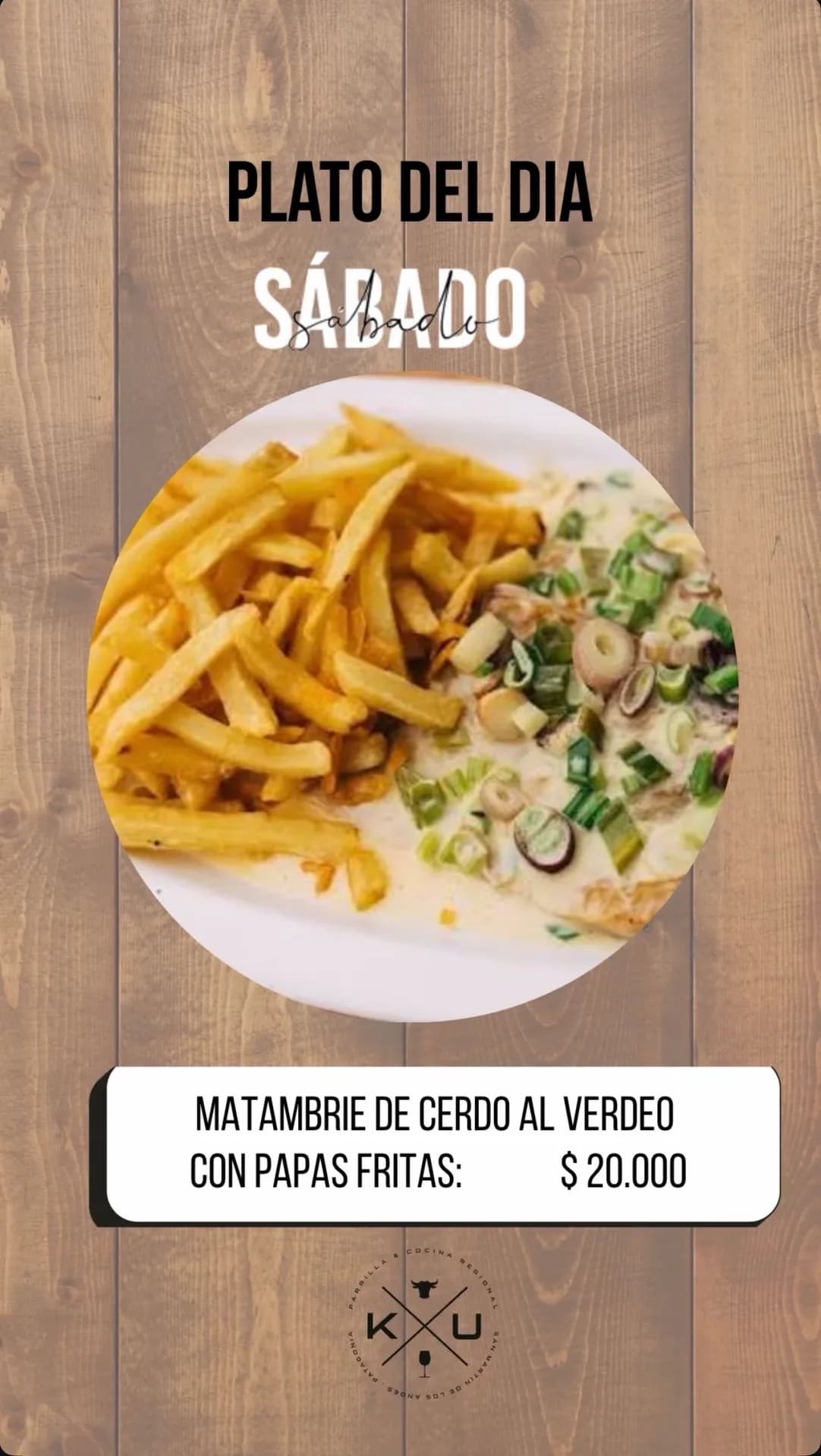 Matambre de cerdo al verdeo con papas fritas, imagen 1