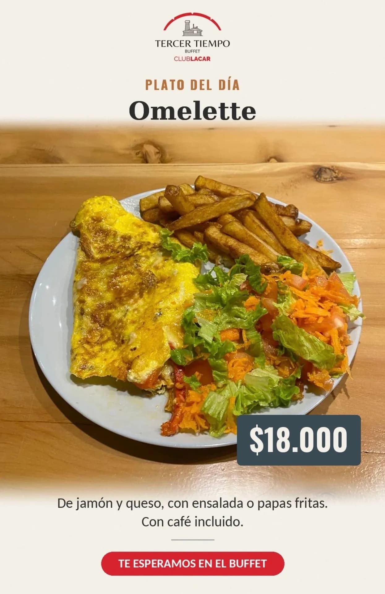 Plato del día: omelette de jamón y queso, imagen 1