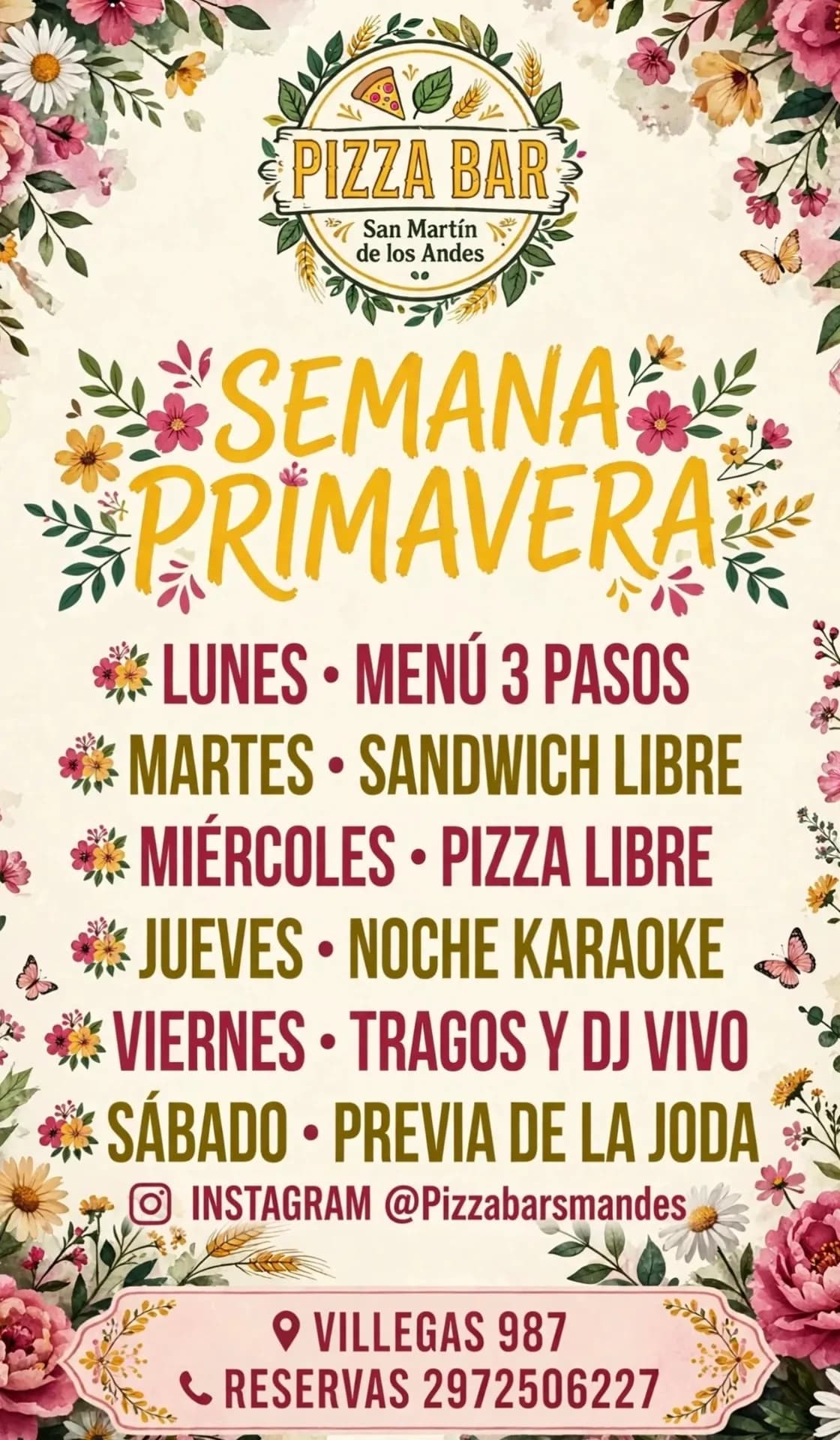 Programación semanal de Pizza Bar, imagen 1