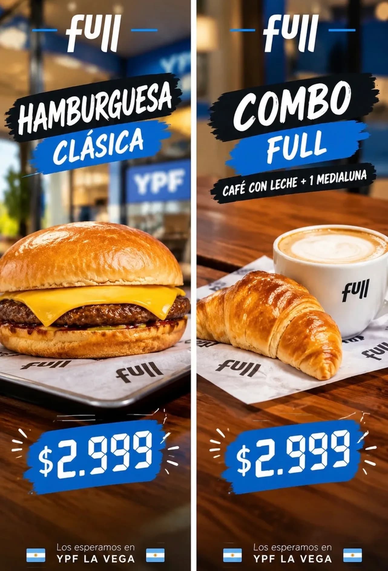 Hamburguesa clásica y combo Full a $2.999, imagen 1