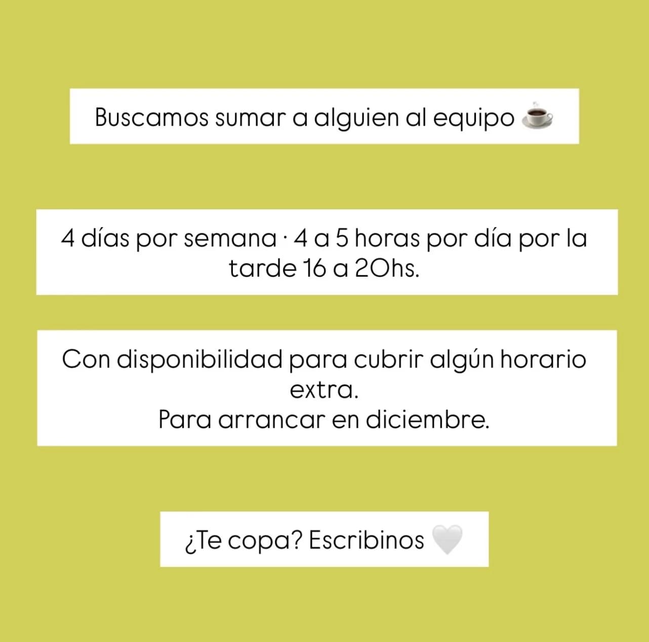 Ique Café busca sumar una persona al equipo, imagen 1