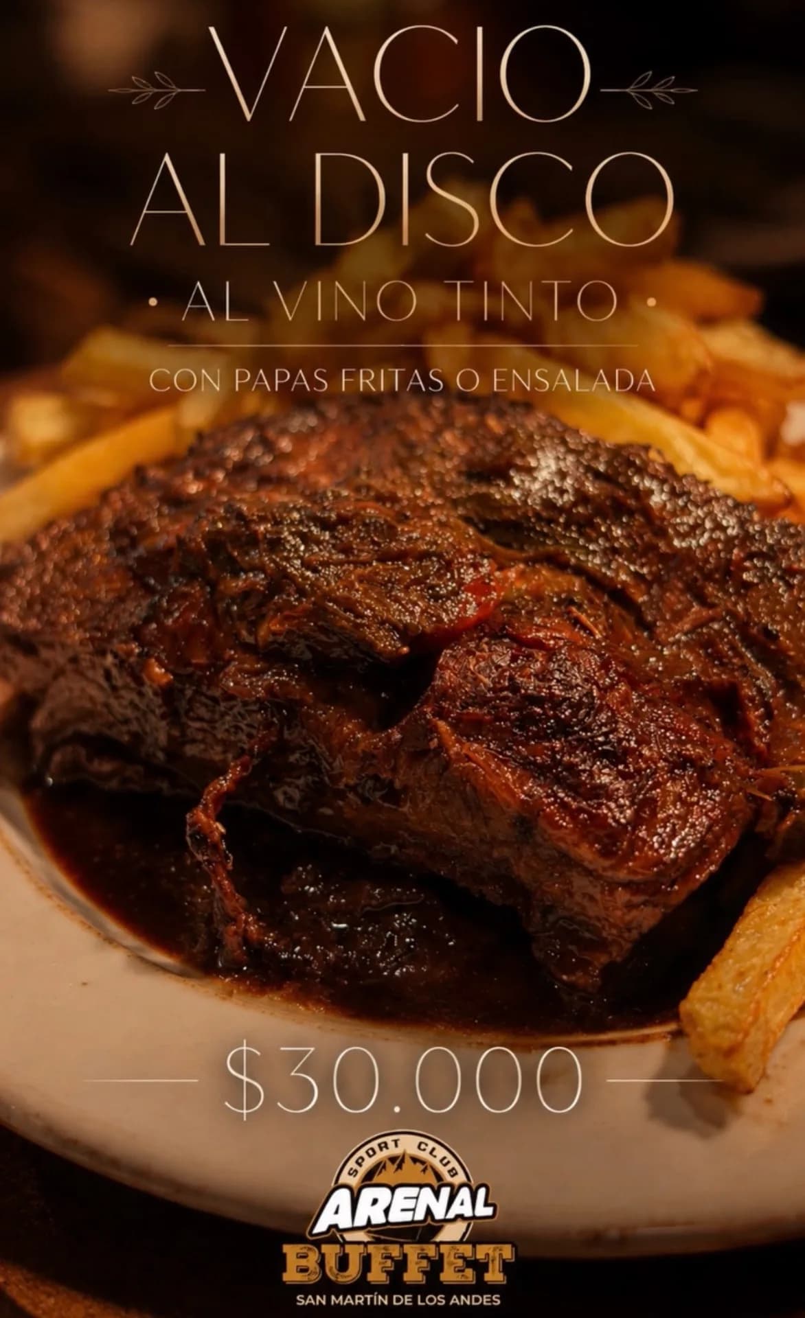 Vacío al disco al vino tinto por $30.000, imagen 1