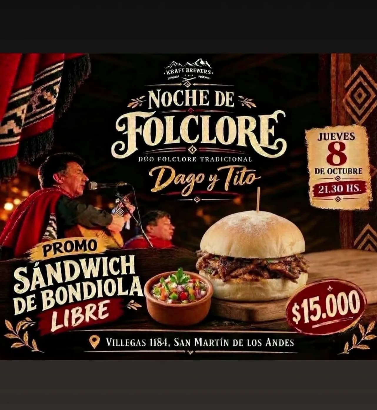 Promo de sándwich de bondiola a $15.000, imagen 1