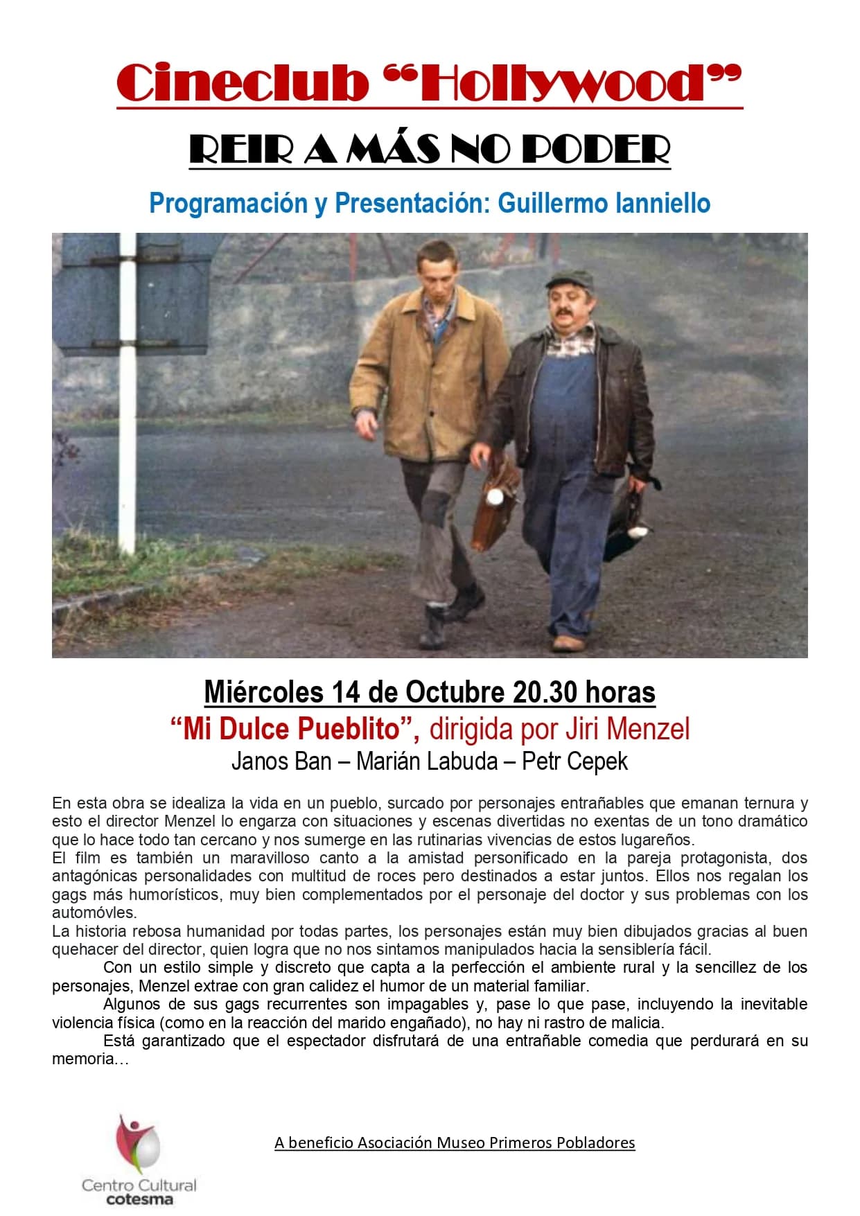 Cineclub Hollywood proyecta “MI DULCE PUEBLITO”, imagen 1