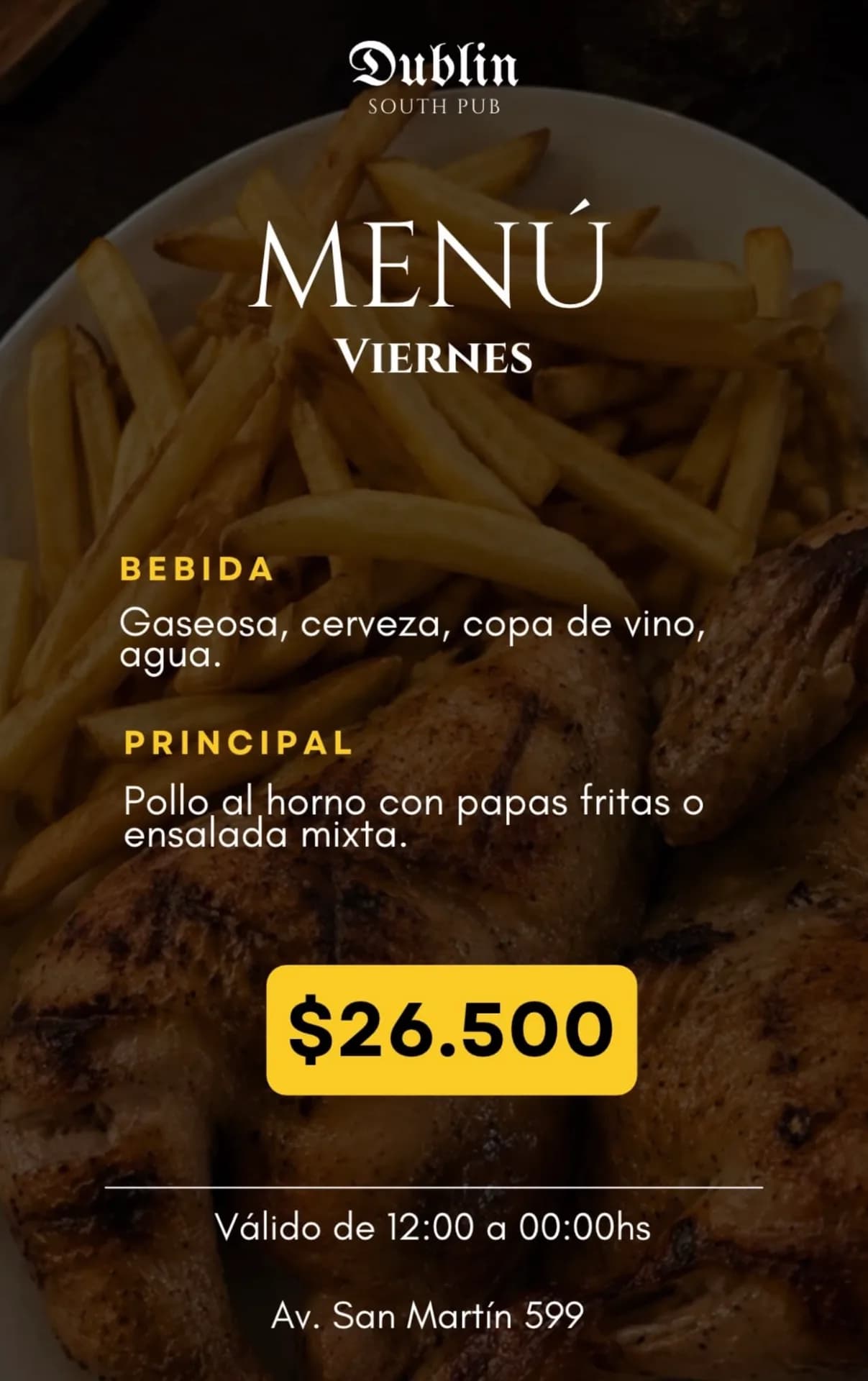 Menú de viernes en Dublin South Pub, imagen 1