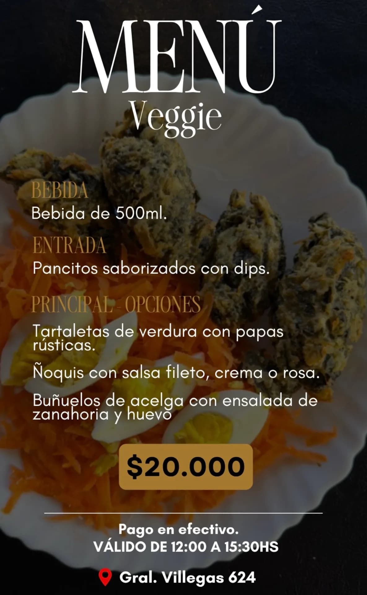 Menú veggie con bebida por $20.000, imagen 1