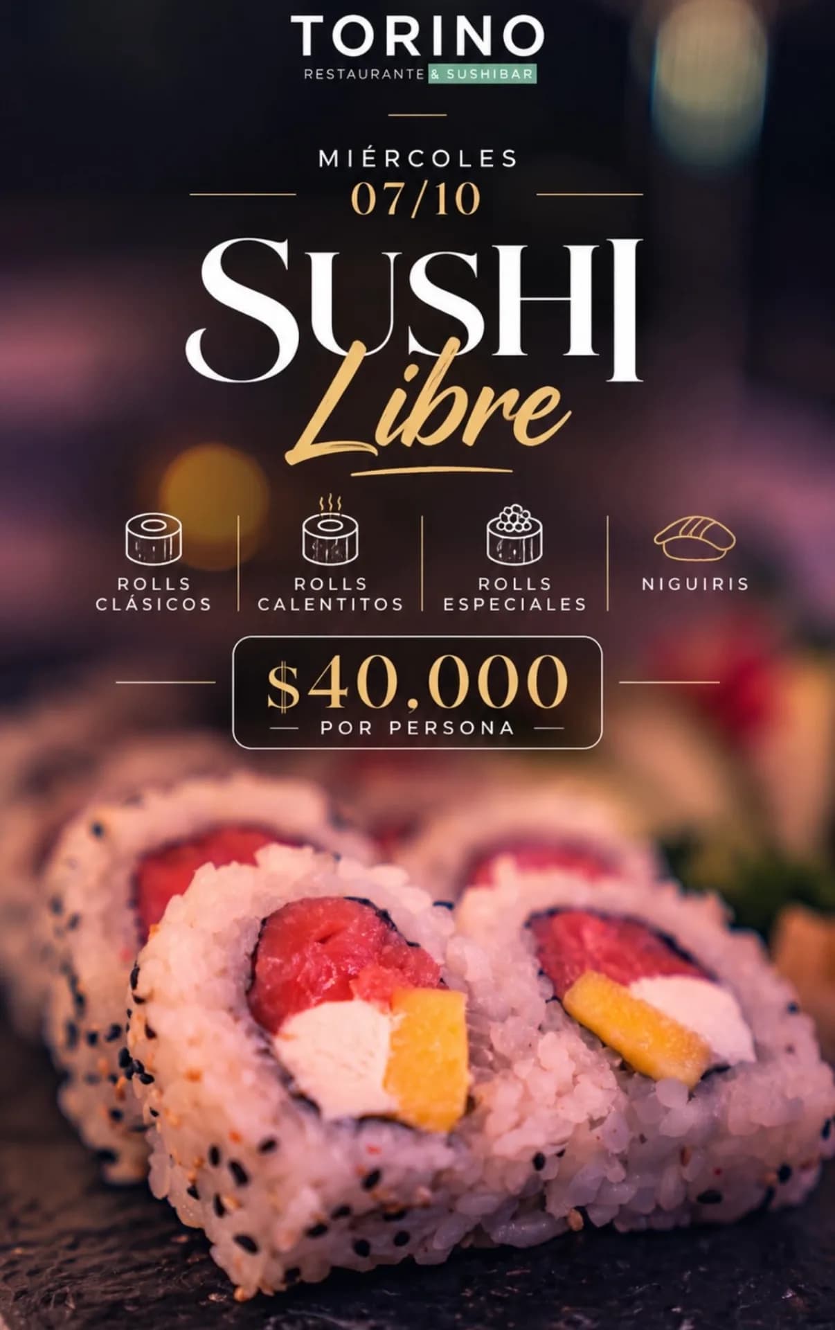 Sushi libre a $40.000 por persona en Torino, imagen 1
