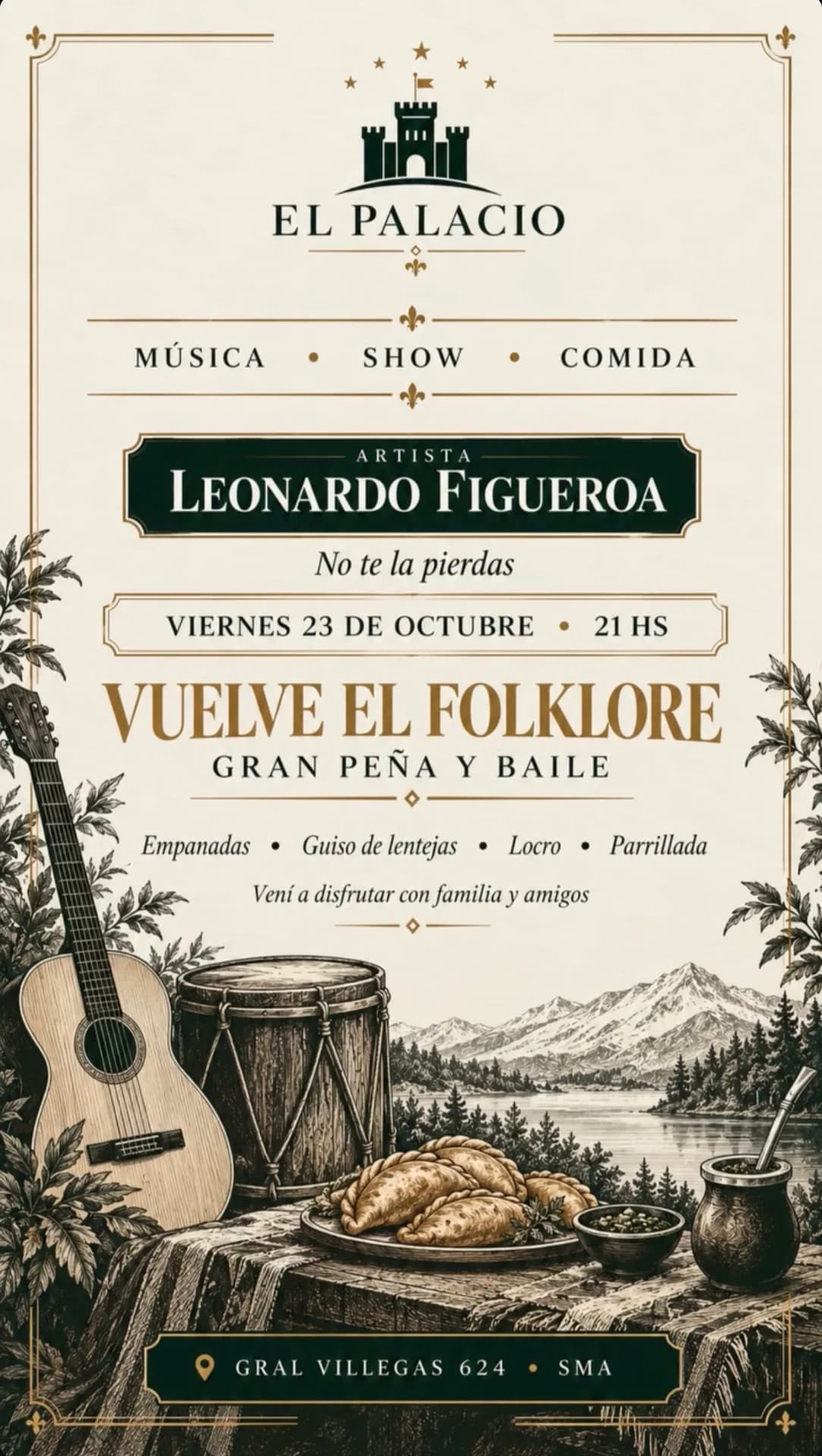 Leonardo Figueroa presenta una peña folklórica en El Palacio, imagen 1