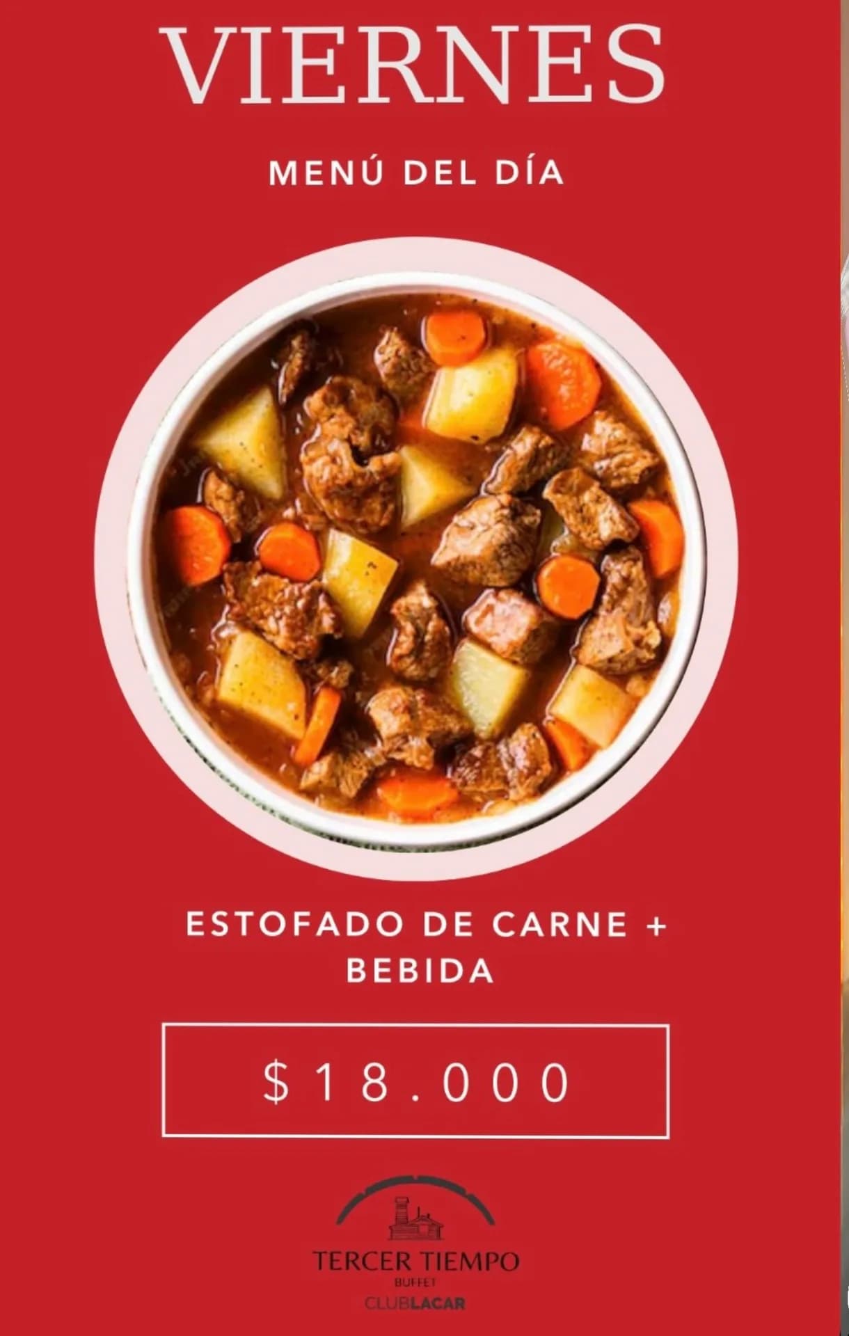 Estofado de carne con bebida por $18.000, imagen 1