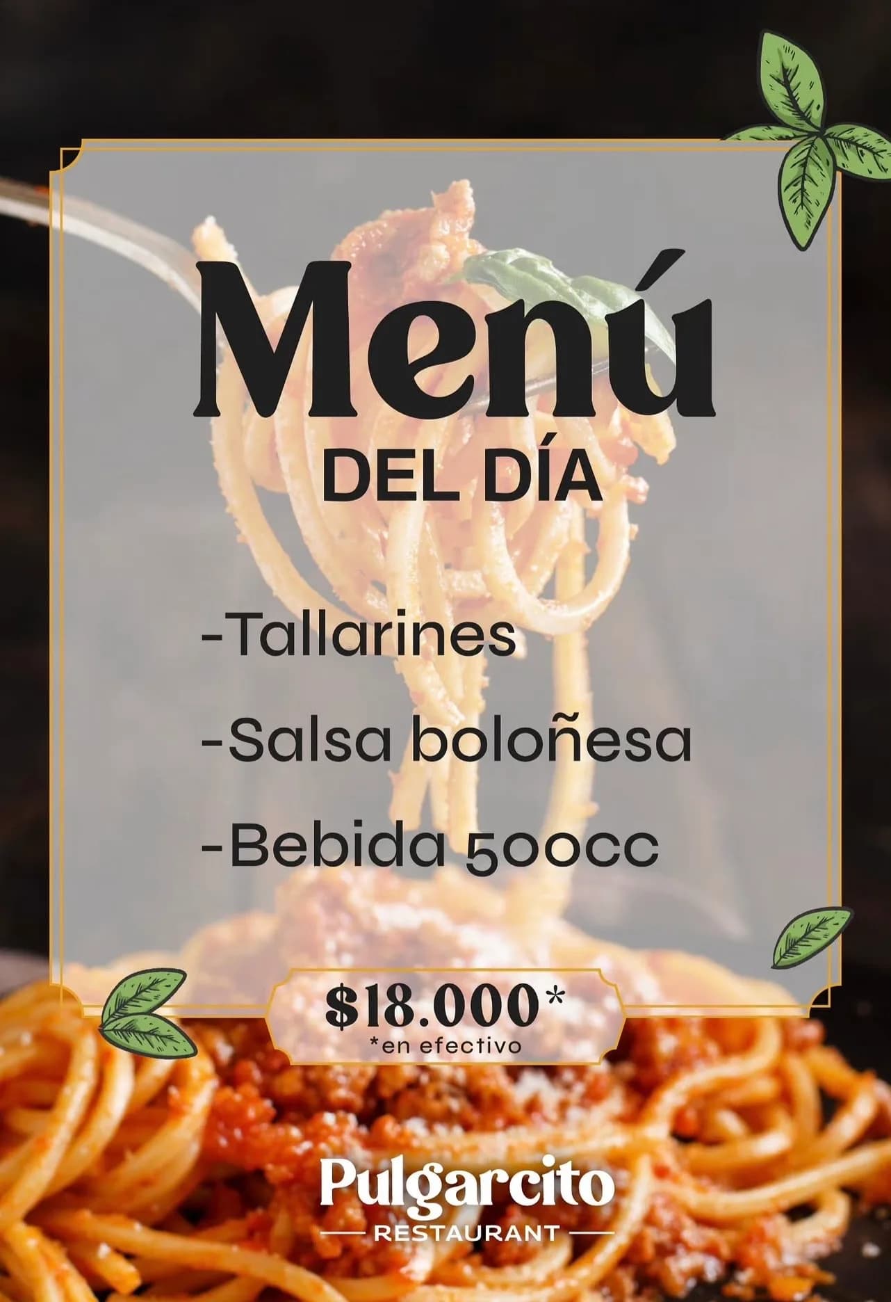 Menú del día de Pulgarcito: tallarines y salsa boloñesa, imagen 1