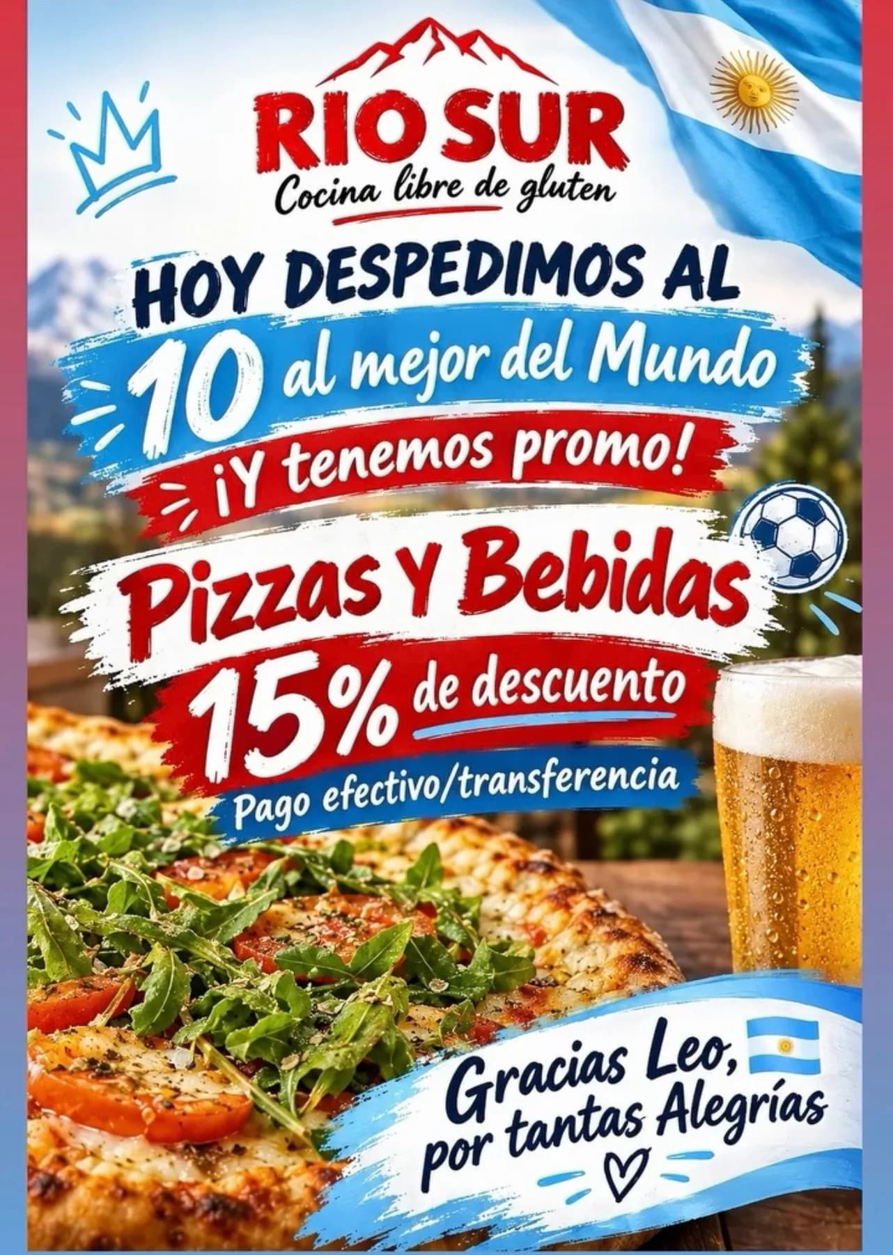 15% de descuento en pizzas y bebidas en Rio Sur, imagen 1