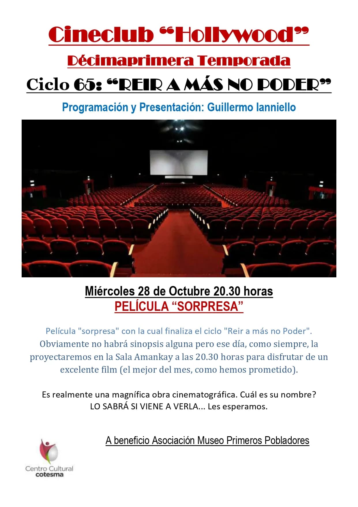 CINECLUB HOLLYWOOD proyecta "PELÍCULA SORPRESA", imagen 1