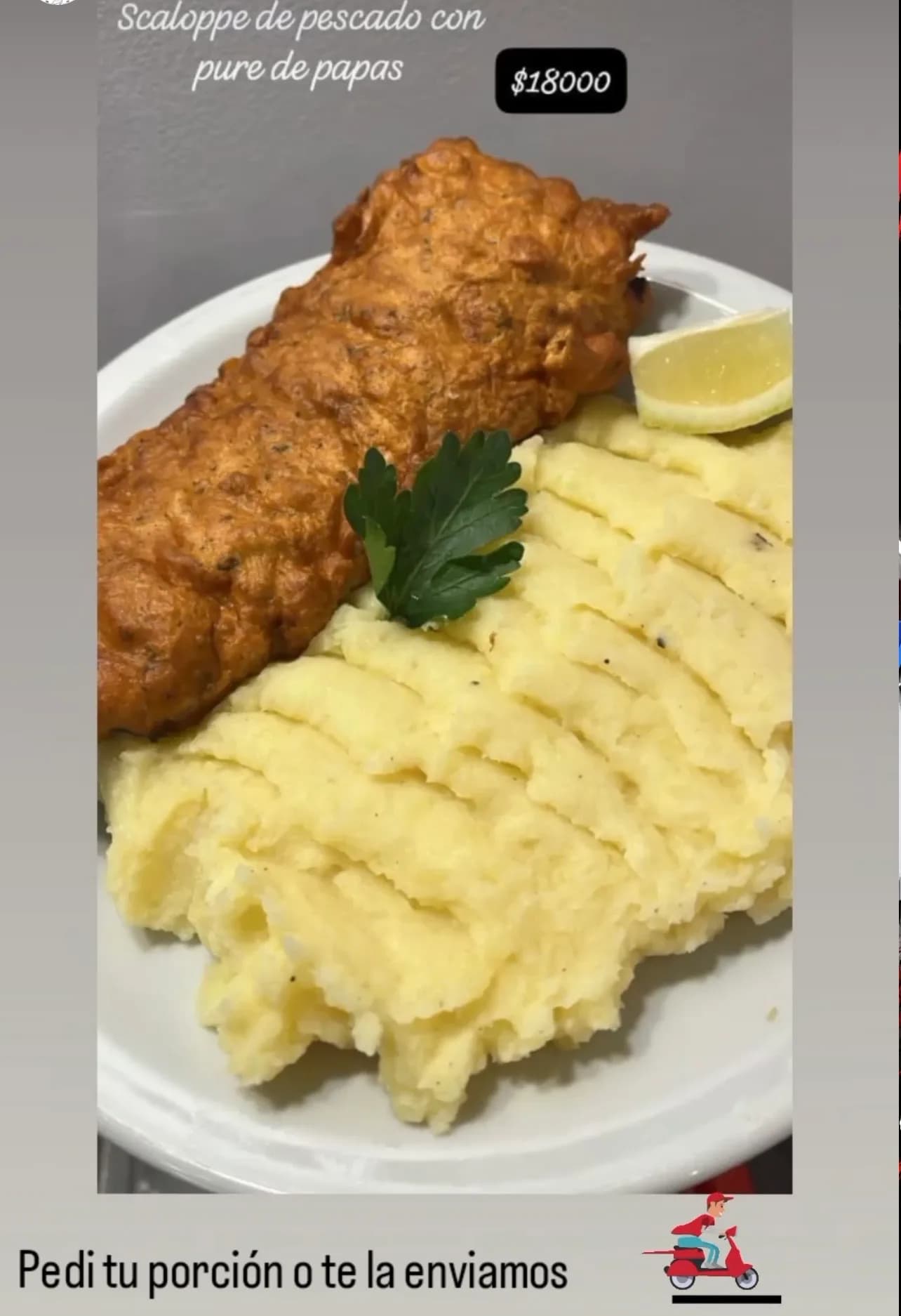 Scaloppe de pescado con puré de papas, imagen 1