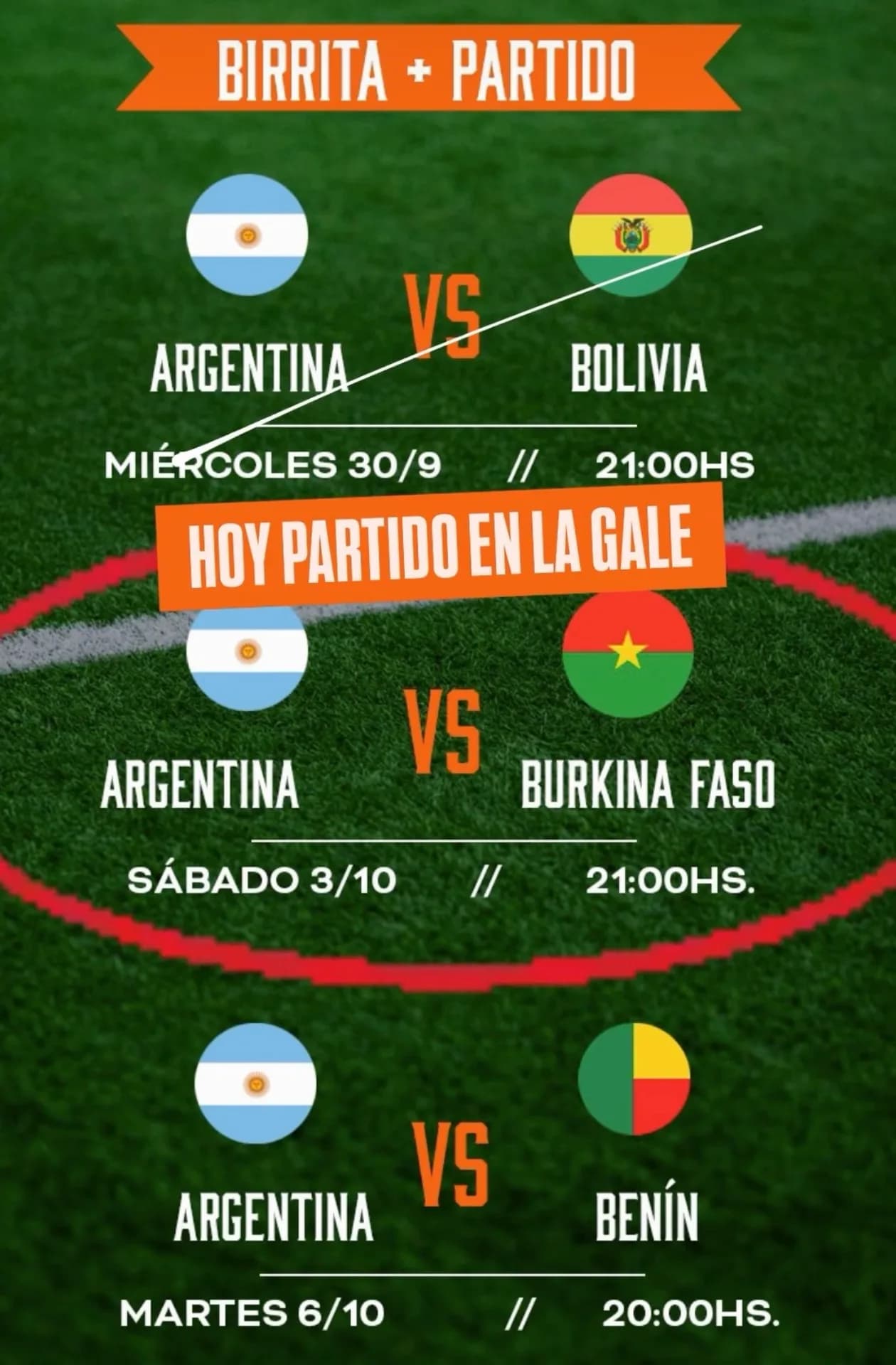 Argentina-Burkina Faso se transmite en La Gale, imagen 1
