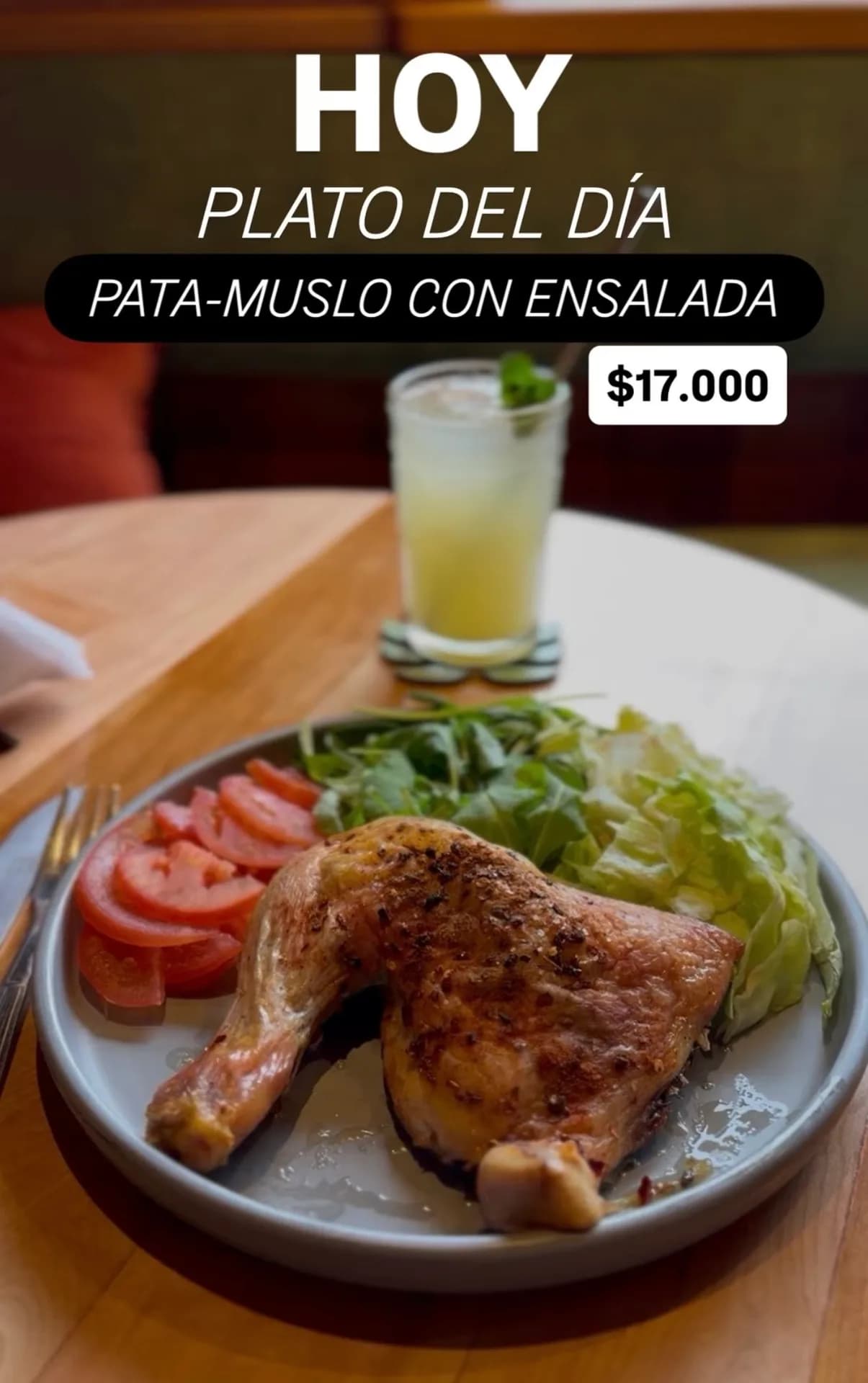 Pata-muslo con ensalada por $17.000, imagen 1